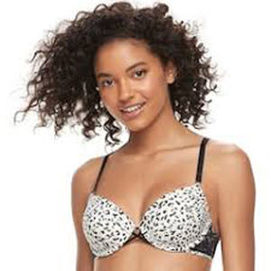 Candie's NWT Animal Print Demi Push-Up Bra ZZ83B032R 34D